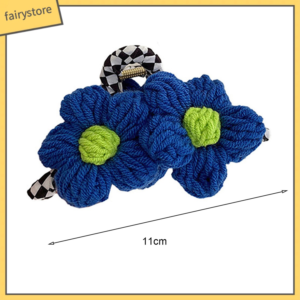 Kẹp Tóc Càng Cua Bằng Cotton Chống Trượt Màu Sắc Tương Phản Tinh Tế