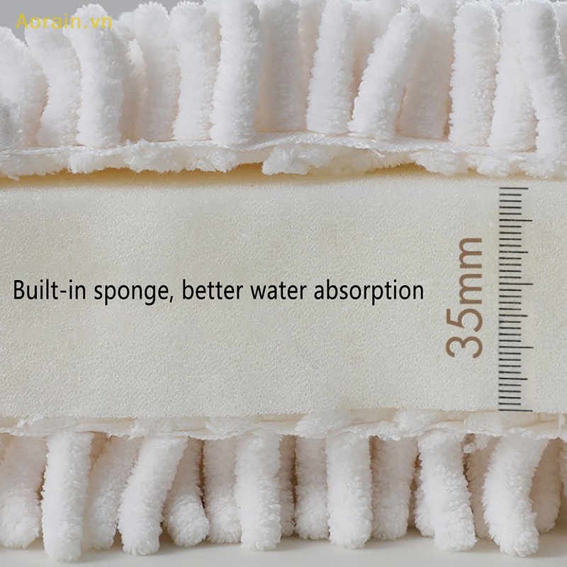 {Aorain} Khăn Lau Tay Nhà Bếp / Phòng Tắm Bằng Sợi Chenille Nhanh Khô Có Dây Treo