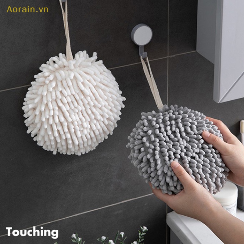{Aorain} Khăn Lau Tay Nhà Bếp / Phòng Tắm Bằng Sợi Chenille Nhanh Khô Có Dây Treo