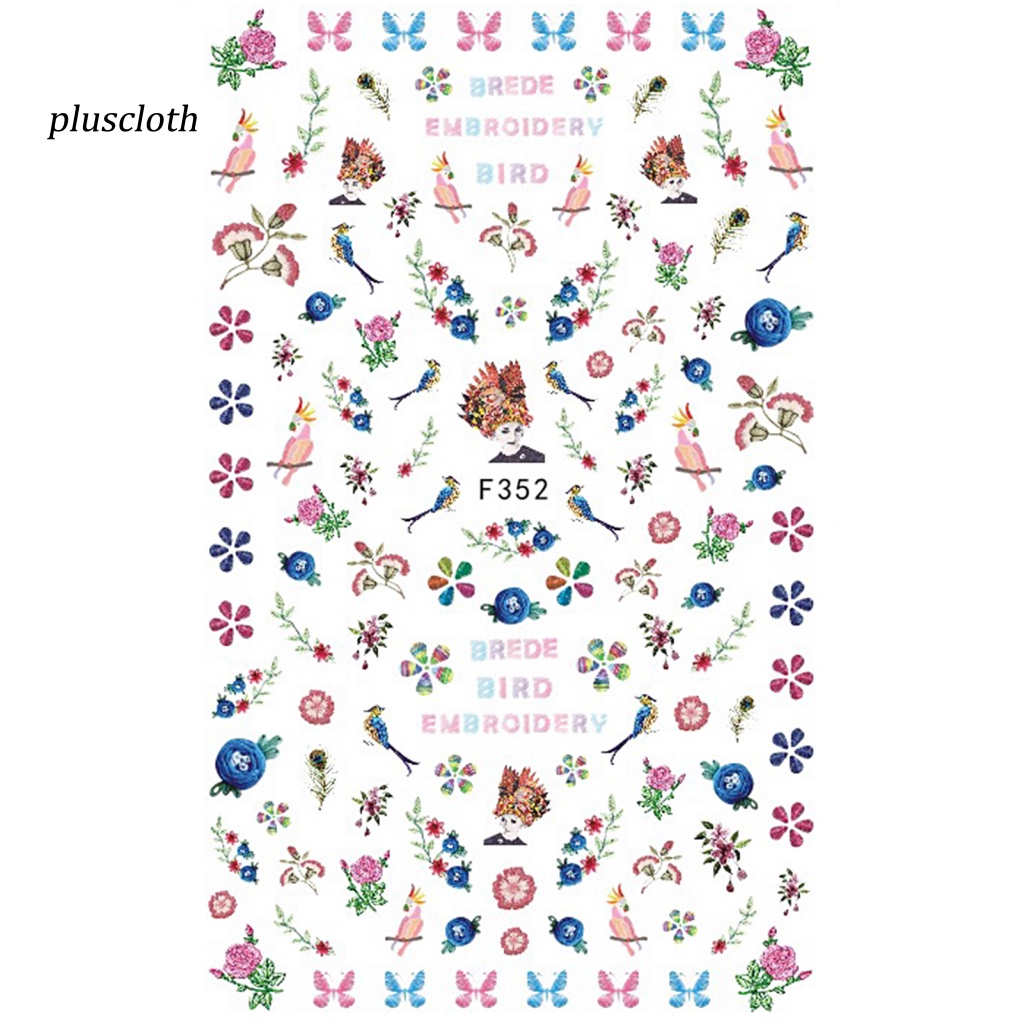 Miếng Dán Trang Trí Móng Tay Thêu Hoa Bằng Giấy Gọn Nhẹ Dễ Sử Dụng Cho Nữ