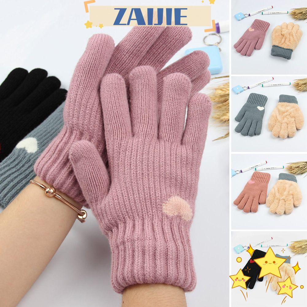 Găng Tay Dệt Kim Vải Nhung 24 Co Giãn Giữ Ấm Cánh Tay Zaijie