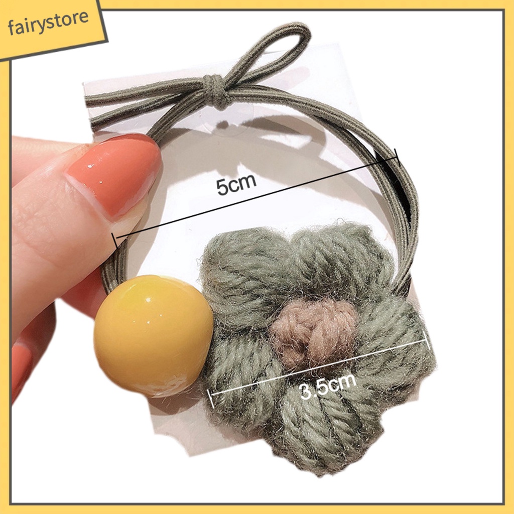 Dây Cột Tóc Co Giãn Mềm Mại Đính Hoa Dễ Thương Cho Bé Gái