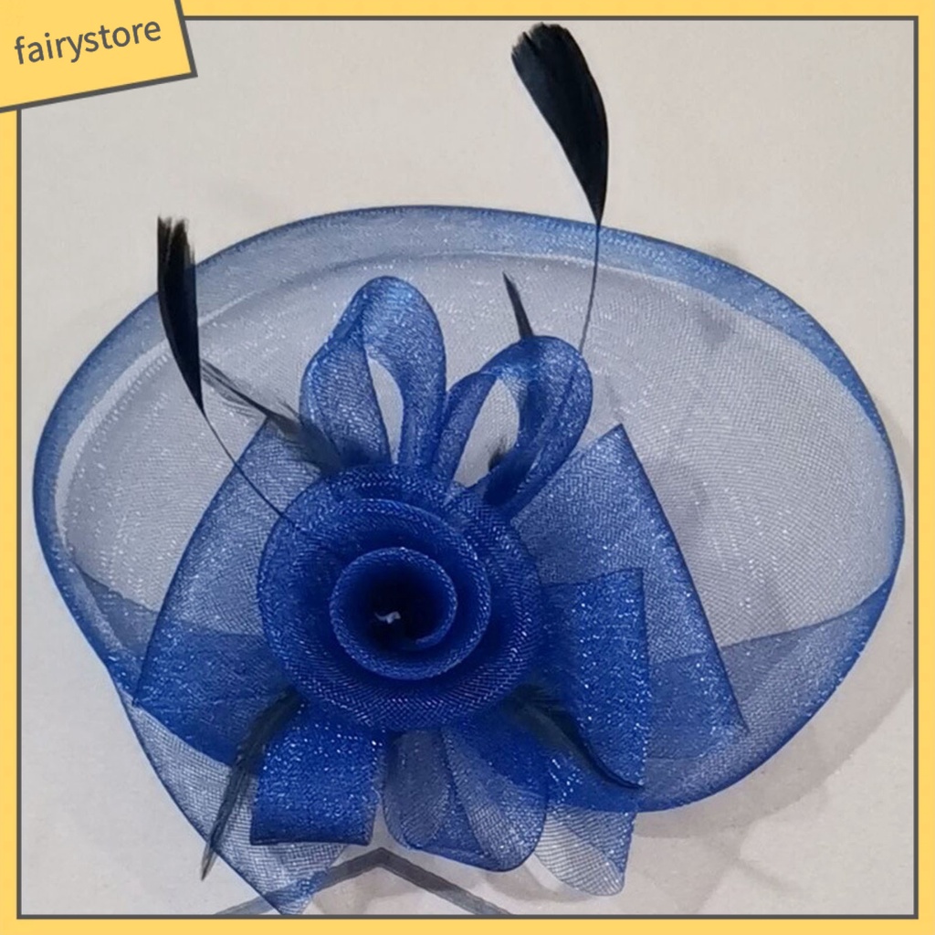 Mũ Lưới Che Mặt Đính Lông Vũ Màu Sắc Tinh Khiết Nhẹ Nhàng Thanh Lịch Dành Cho Cô Dâu