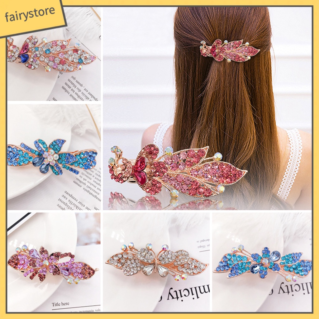 Kẹp Tóc Hợp Kim Đính Đá Nhiều Kiểu Dáng Cho Nữ