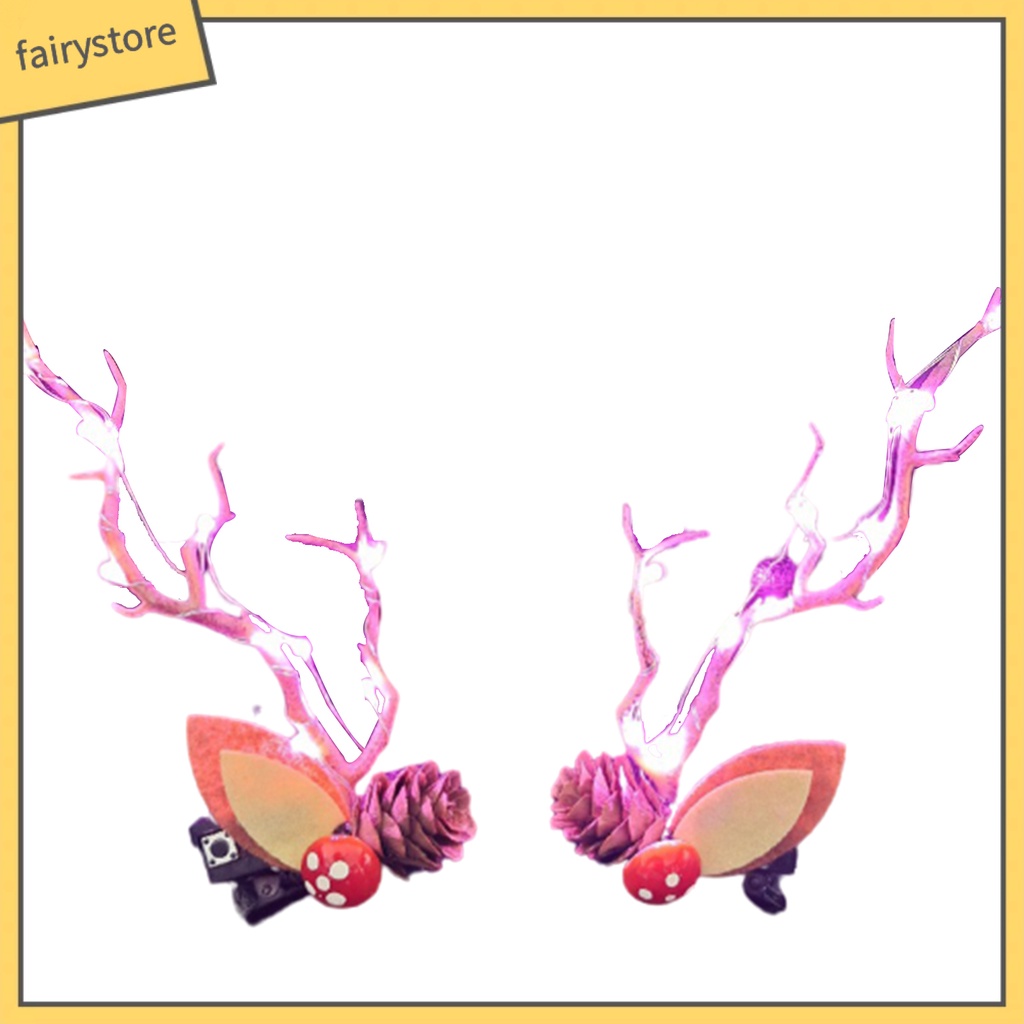 1 Cặp Kẹp Tóc Hình Nhánh Cây Thông Giáng Sinh Phát Sáng Độc Đáo