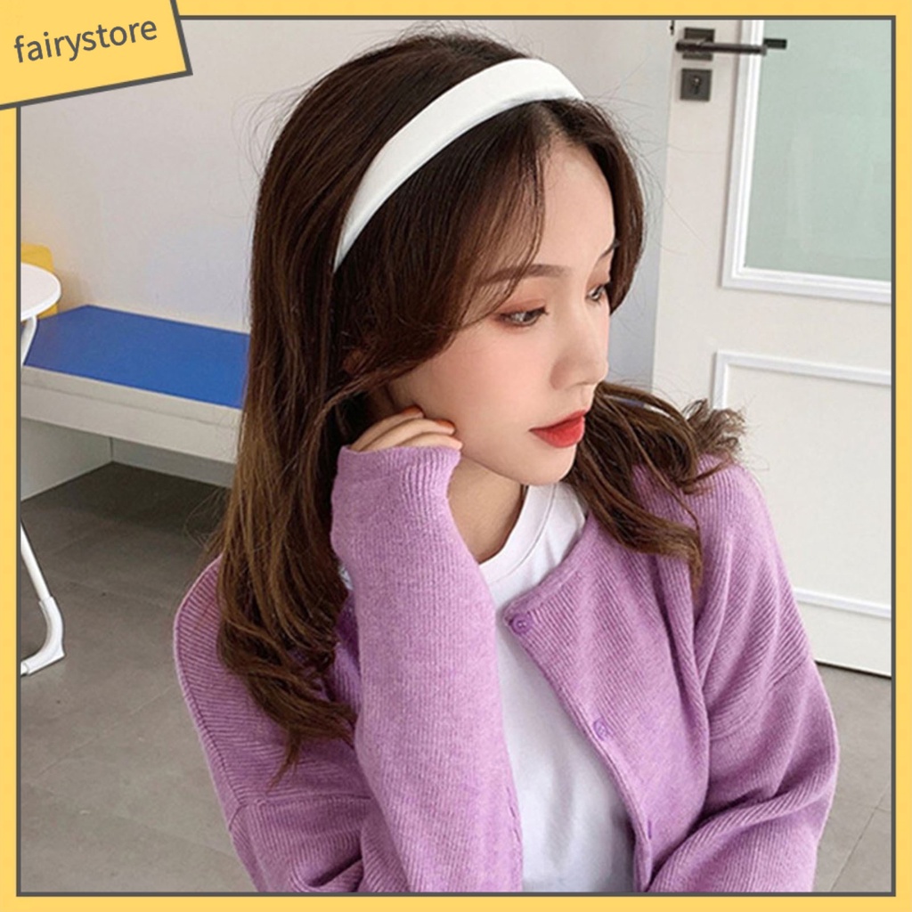 Băng Đô Cài Tóc Bản Rộng Không Trượt Màu Sắc Ngọt Ngào Cho Nữ