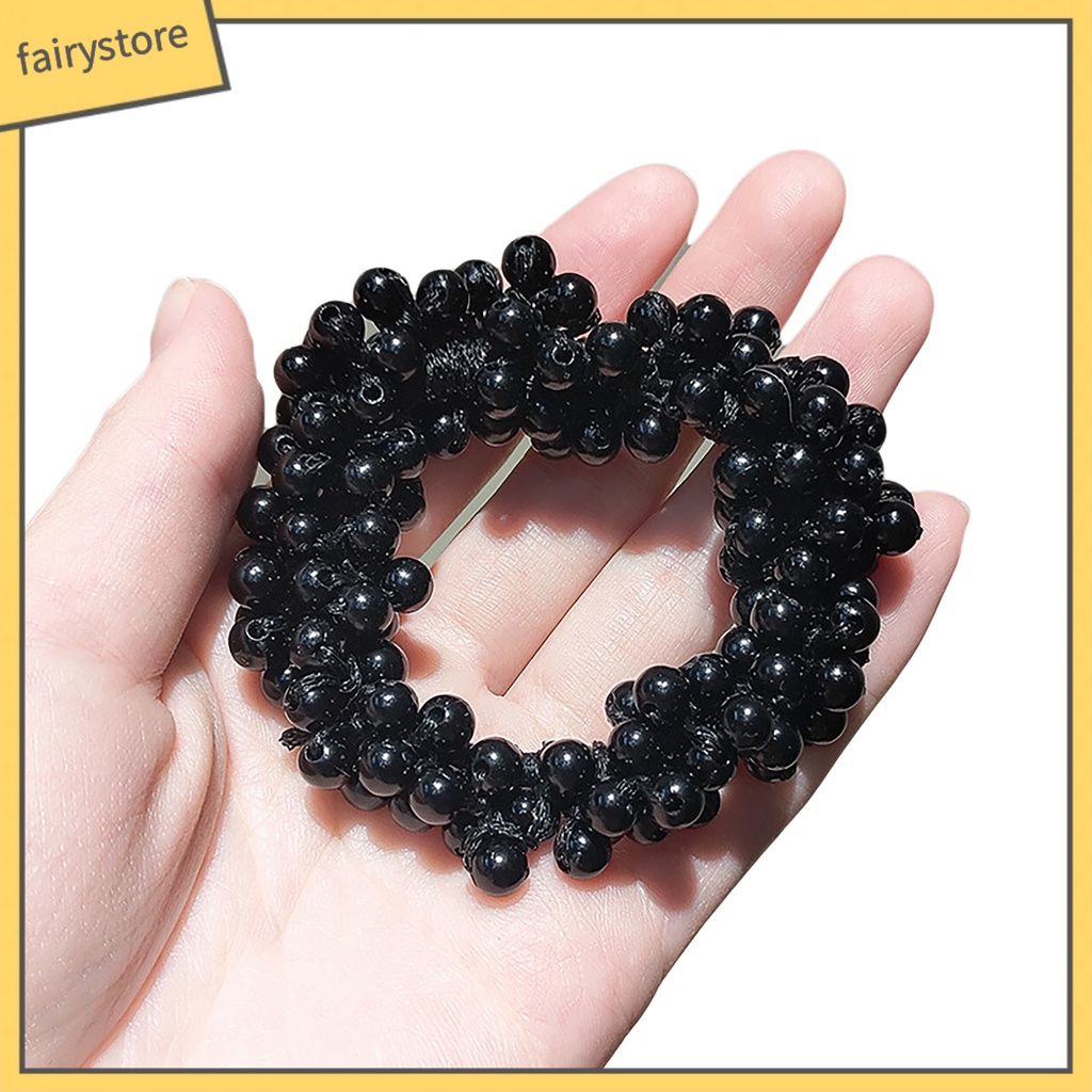 Dây Cột Tóc Co Giãn Đính Ngọc Trai Giả Trang Trí Dành Cho Nữ Mặc Hàng Ngày