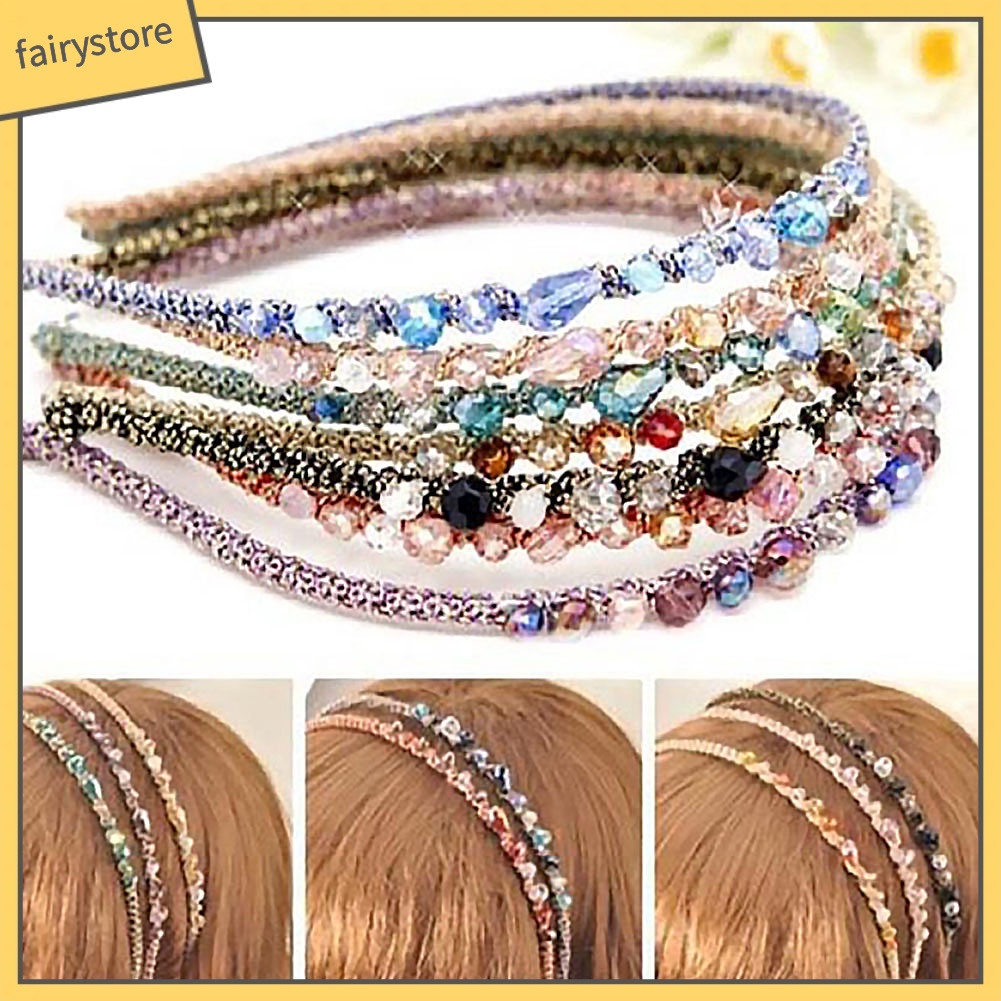 Băng Đô Cài Tóc Đính Đá Nhiều Màu Sắc Lấp Lánh