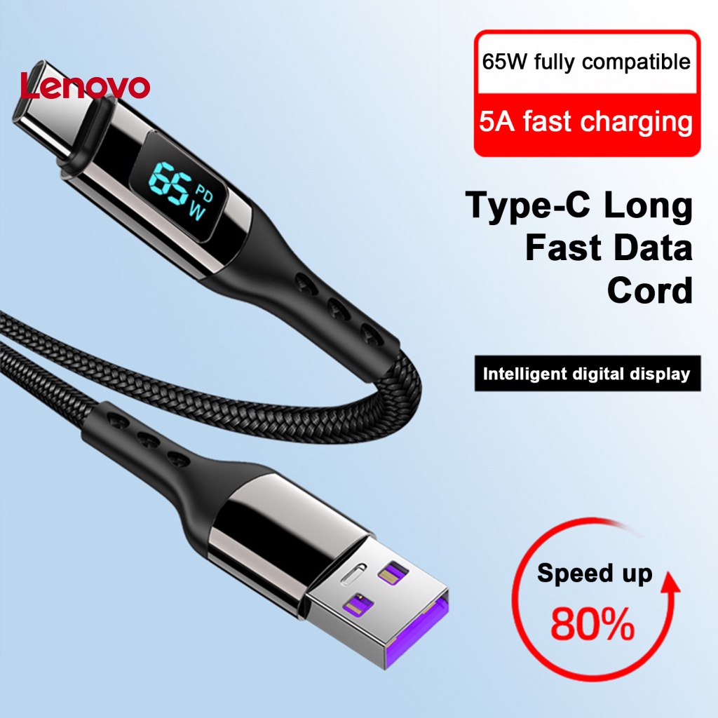 Dây Cáp Sạc Nhanh 65W 5A Cổng Type-C Màn Hình Kỹ Thuật Số Dành Cho Điện Thoại