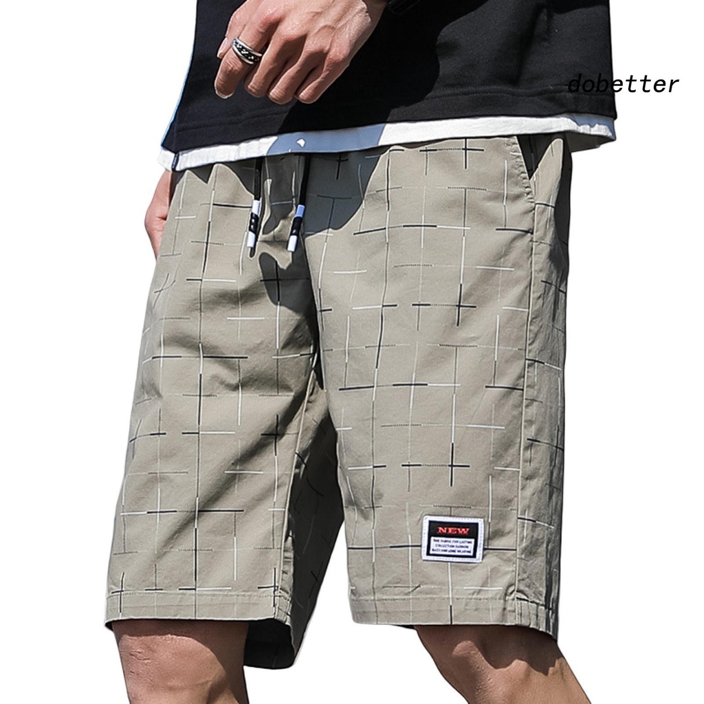 [DO] Quần Short Túi Hộp Dáng Rộng Dây Rút Sọc Caro Chống Co Giãn Mặc Hàng Ngày Nhanh Khô Đi Biển Chạy Bộ