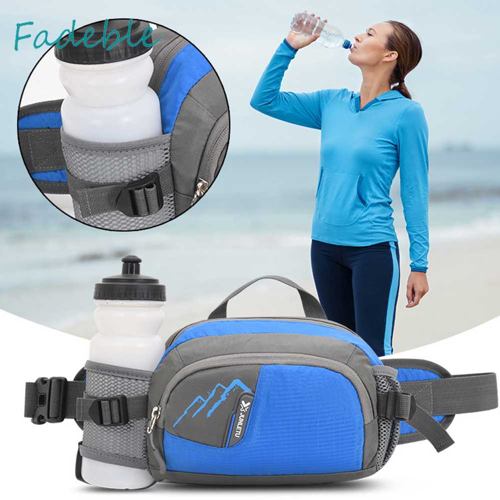 Túi Đeo Thắt Lưng Bằng Nylon Gọn Nhẹ Kèm Giá Đỡ Chai Nước Co Giãn Cho Hoạt Động Thể Thao Ngoài Trời