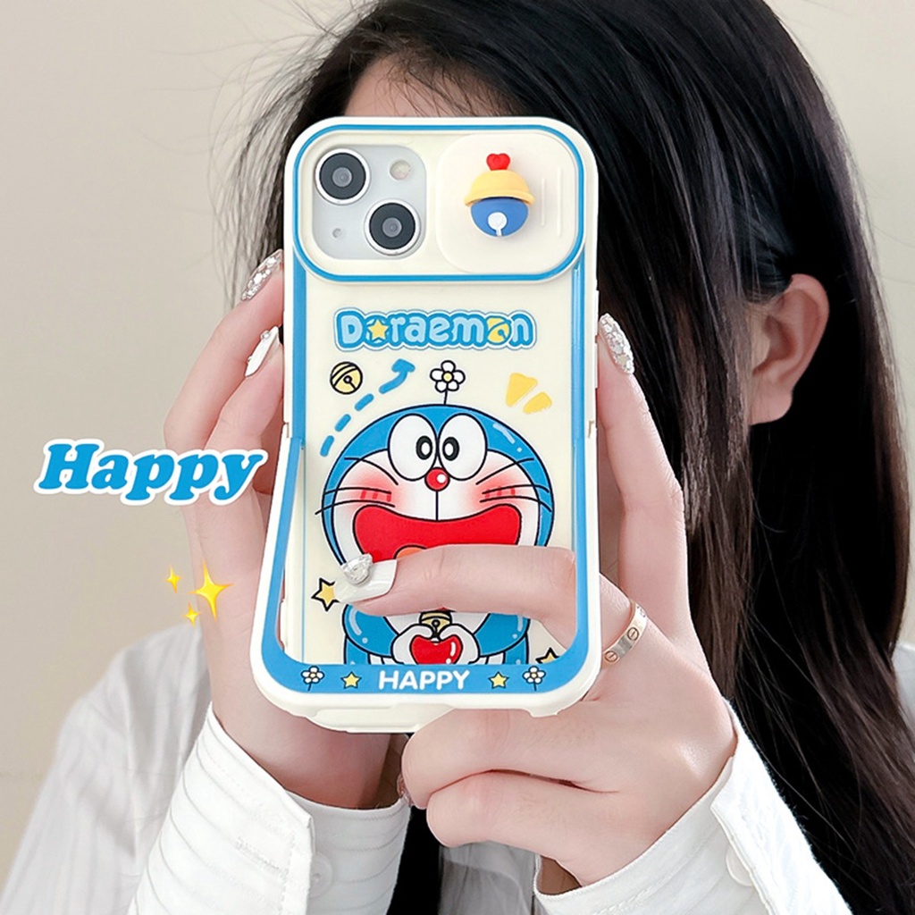 Ốp Điện Thoại TPU Dẻo Họa Tiết Hoạt Hình Doremon 3D Dễ Thương Chống Trầy Cho iphone 11 14PM 13 12 Pro Max