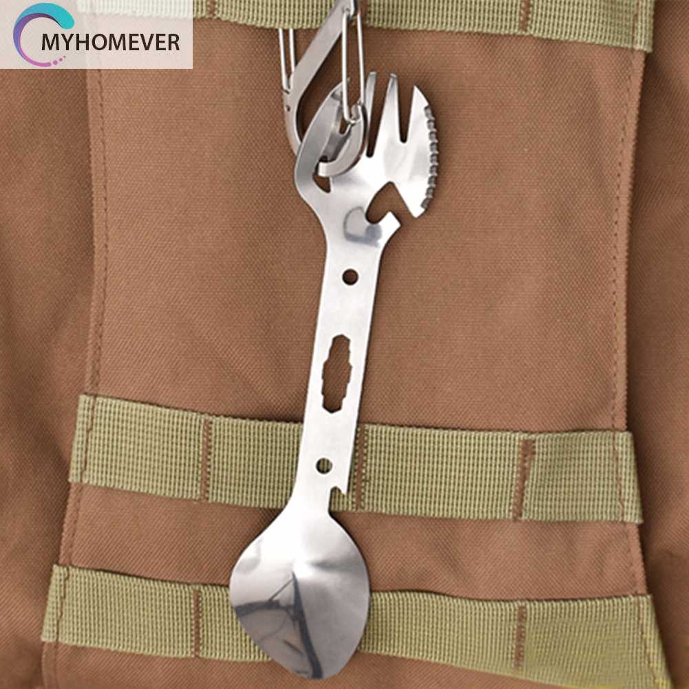 Muỗng Nĩa Đa Chức Năng EDC Bằng Thép Không Gỉ Dùng Khi Đi Dã Ngoại