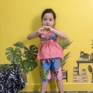 Đồ bộ lụa 2 dây đính nơ New (giao màu ngẫu nhiên)