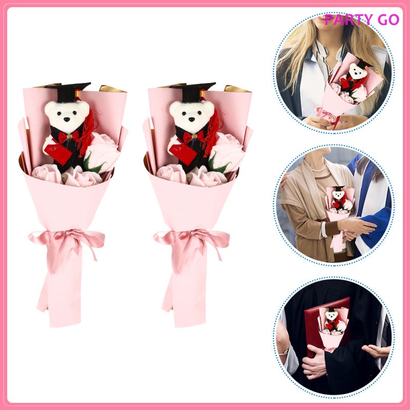 Bộ 2 Gấu Bông Hình Hoa Hồng Đáng Yêu