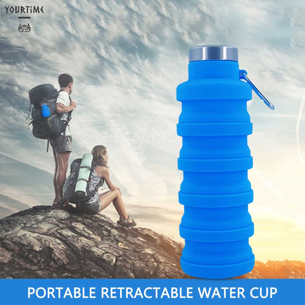 Bình Nước Thể Thao Bằng Silicone 500ml Chống Tràn Cho Trẻ Em