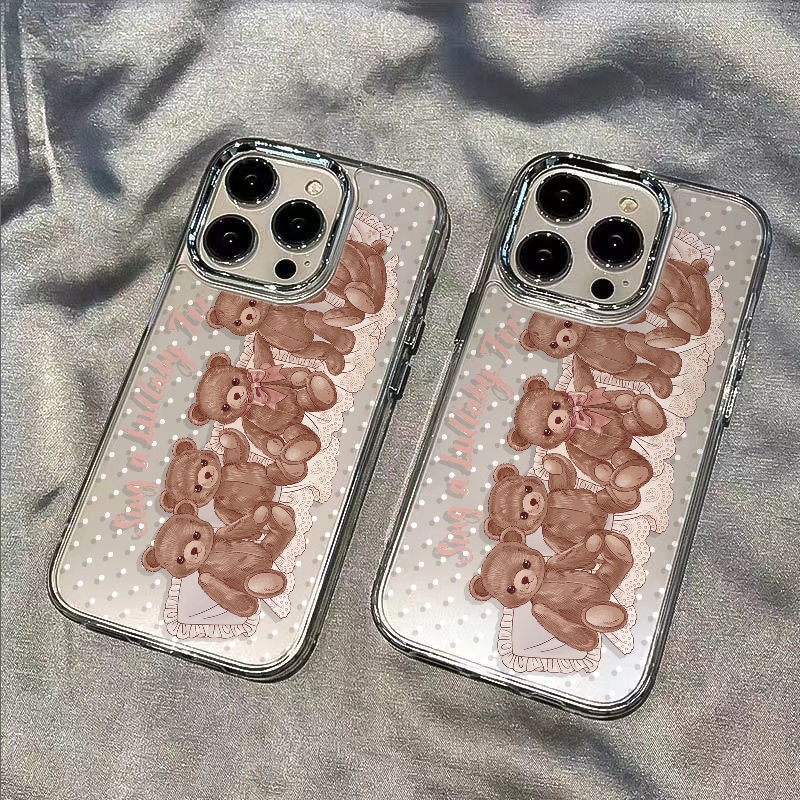 ✅Ốp Điện Thoại Mềm Hình Năm Chú Gấu Nhỏ Đơn Giản Chống Sốc Cho Apple Iphone 11I 12Plusmax13 IOSU 87 14pro