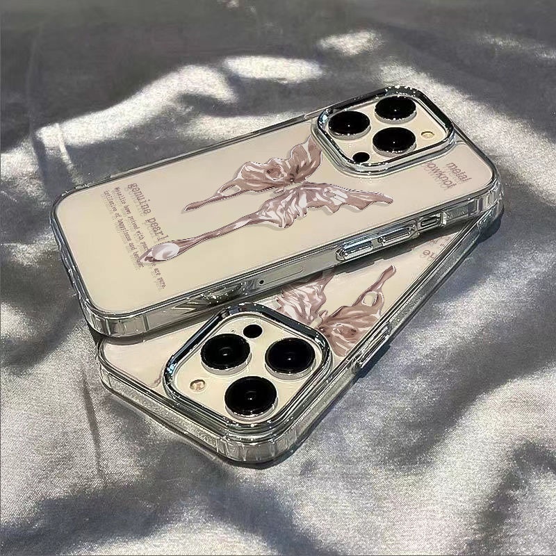 ✅Ốp Điện Thoại Mềm Họa Tiết Bướm Kim Loại Chống Sốc / 7 Apple iPhone12plus 8ins 13 14pro11max H5VI