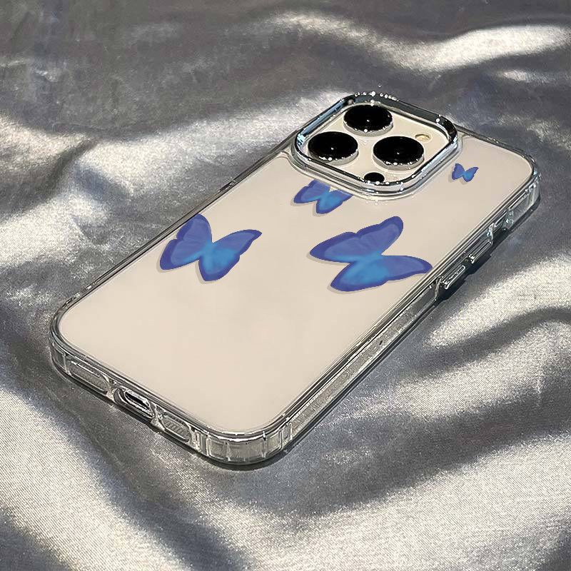 ✅Ốp Điện Thoại Dẻo Họa Tiết Bươm Bướm Màu Xanh Dương Thời Trang Chống Sốc Cho iPhone127 LF4U Maxplus 1114pro13 8