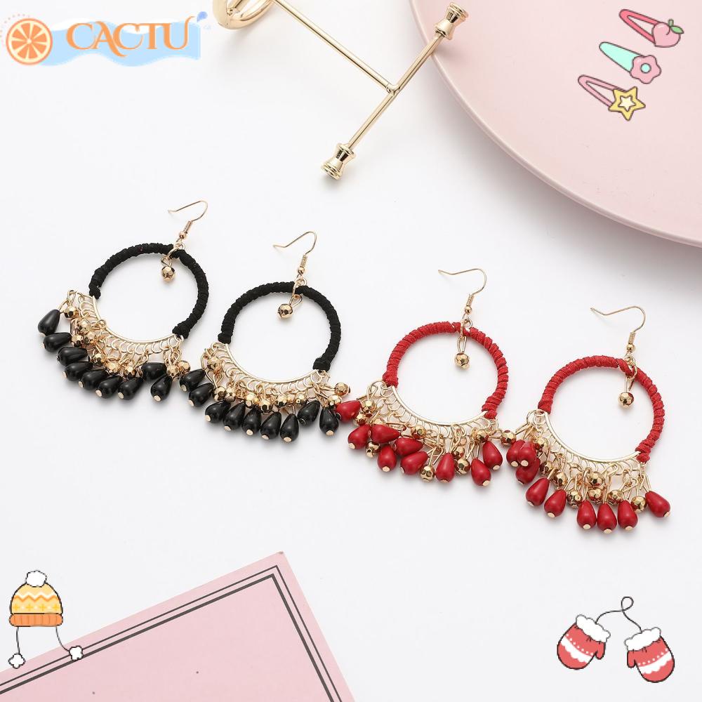 Bông Tai Dạng Móc Hình Tròn Phong Cách Bohemia