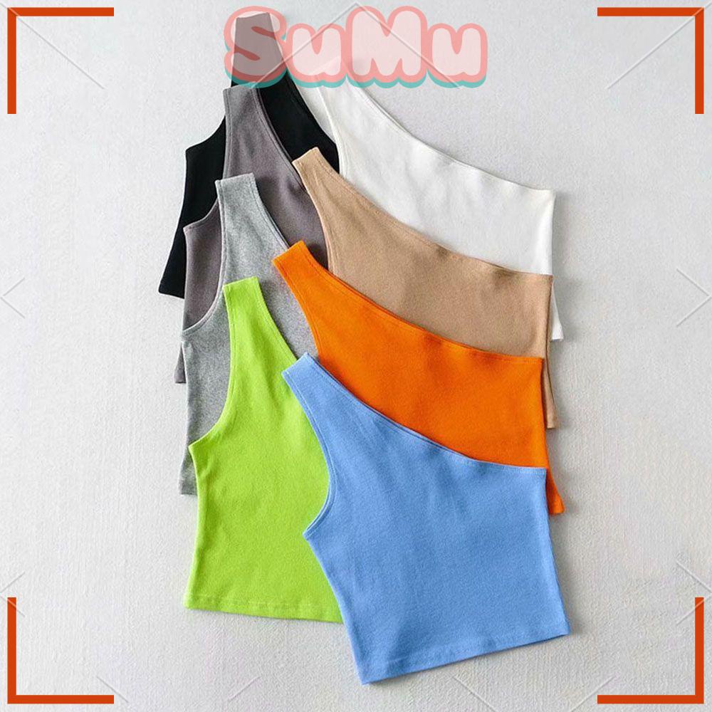 Áo Lửng Sát Nách Cổ Chéo Gợi Cảm Dành Cho Nữ