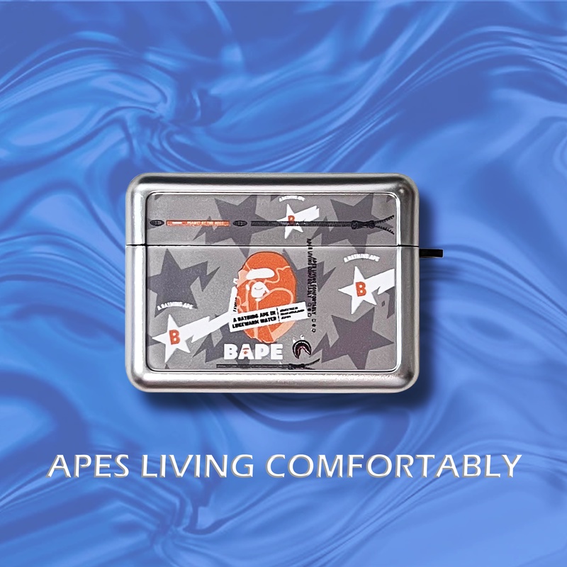 Vỏ Bảo Vệ Hộp Sạc Tai nghe không dây AirPods 1 / 2 gen3 Pro2 2022 Mạ Màu Bạc Thời Trang Có Móc Chống Rơi