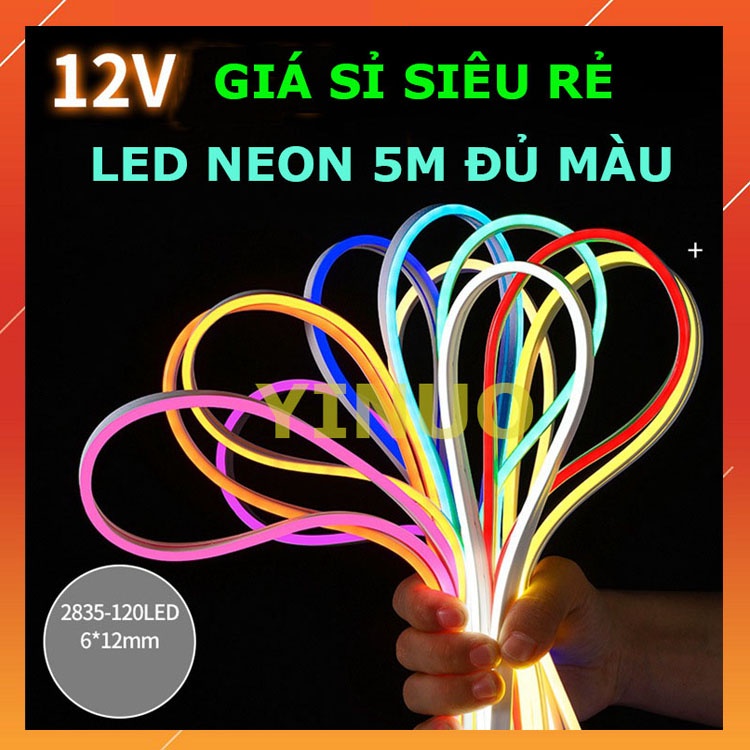 Led cuộn Neon 5M 12V trang trí uốn dẻo tạo hình chữ logo Led neon giá sỉ