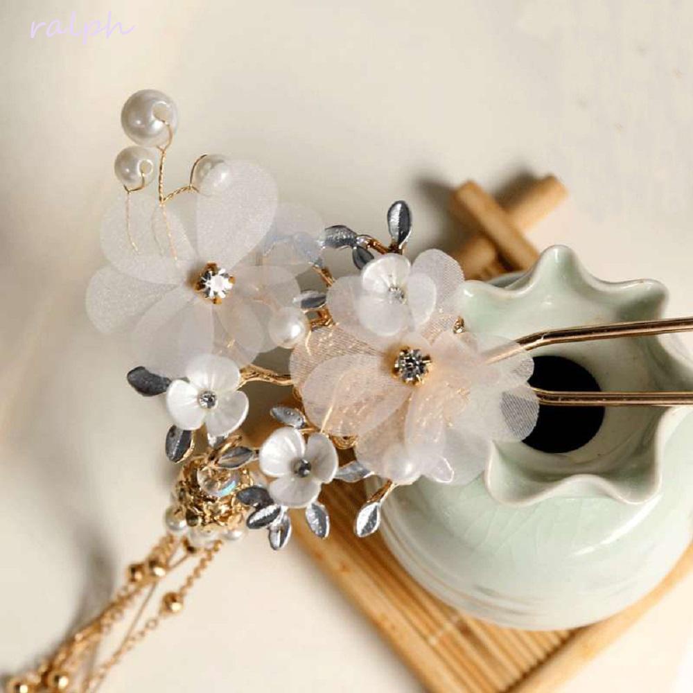 Trâm Cài Tóc Hình Hoa Tua Rua Thời Trang|Băng Đô Đội Đầu Bằng Vải Cotton Dễ Thương Bắt Mắt