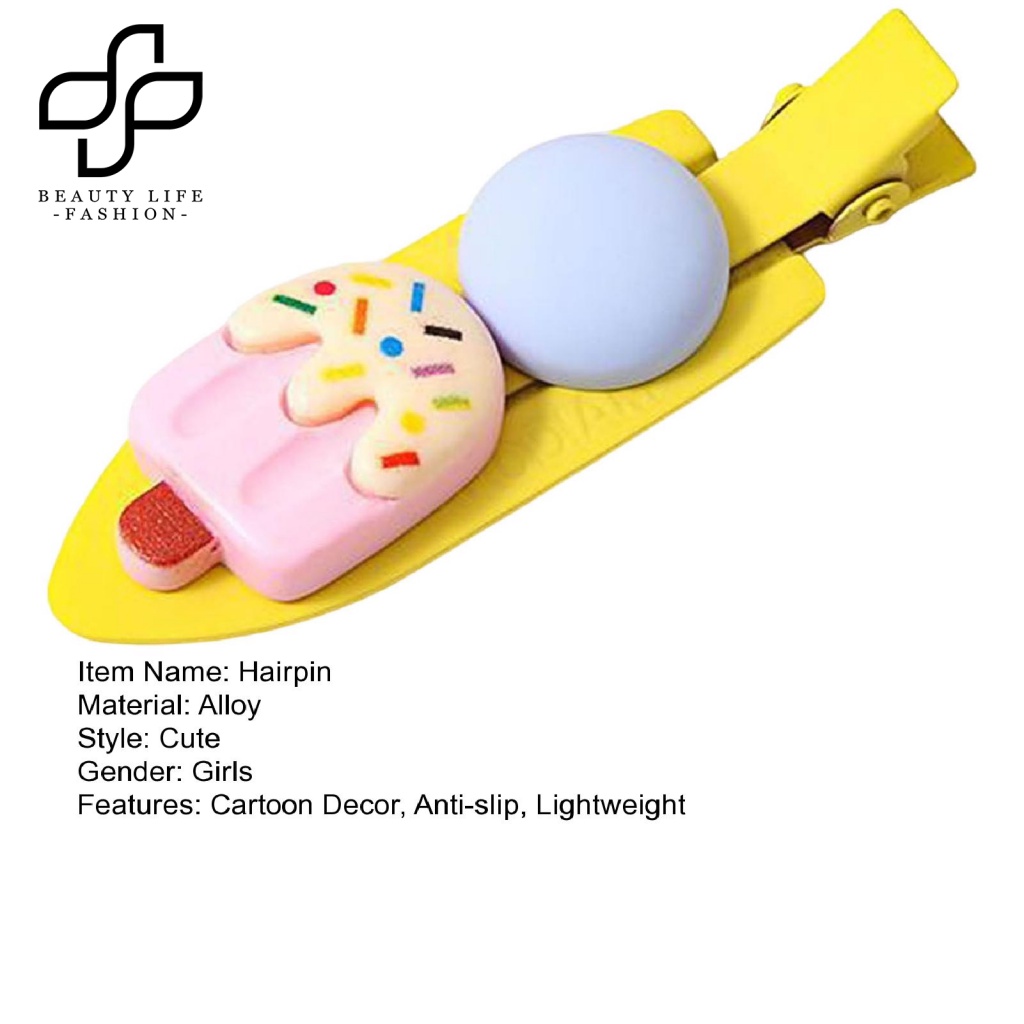 Kẹp Tóc Chống Trượt Trọng Lượng Nhẹ In Họa Tiết Hoạt Hình Dễ Thương Cho Bé
