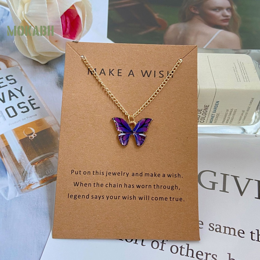 [Mok Abh] Vòng cổ Hợp Kim Mặt Hình Con Bướm