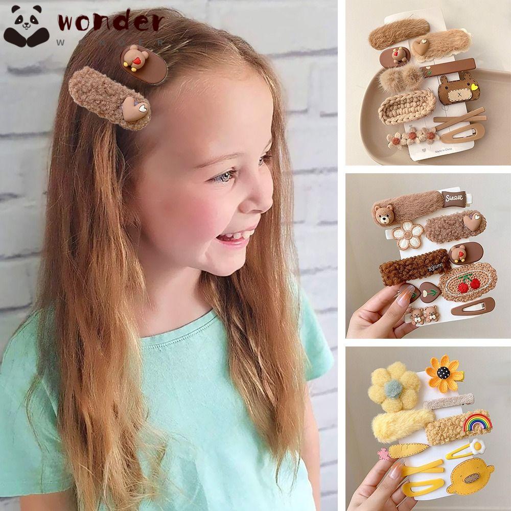 Set 2 Kẹp Tóc Lông Nhung Dễ Thương Xinh Xắn Cho Bé Gái