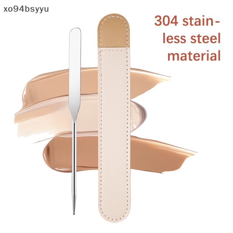 1 Dụng Cụ Đánh Phấn Trang Điểm xo94bsyyu Bằng Thép Không Gỉ Hai Đầu Kèm Túi Đựng PU