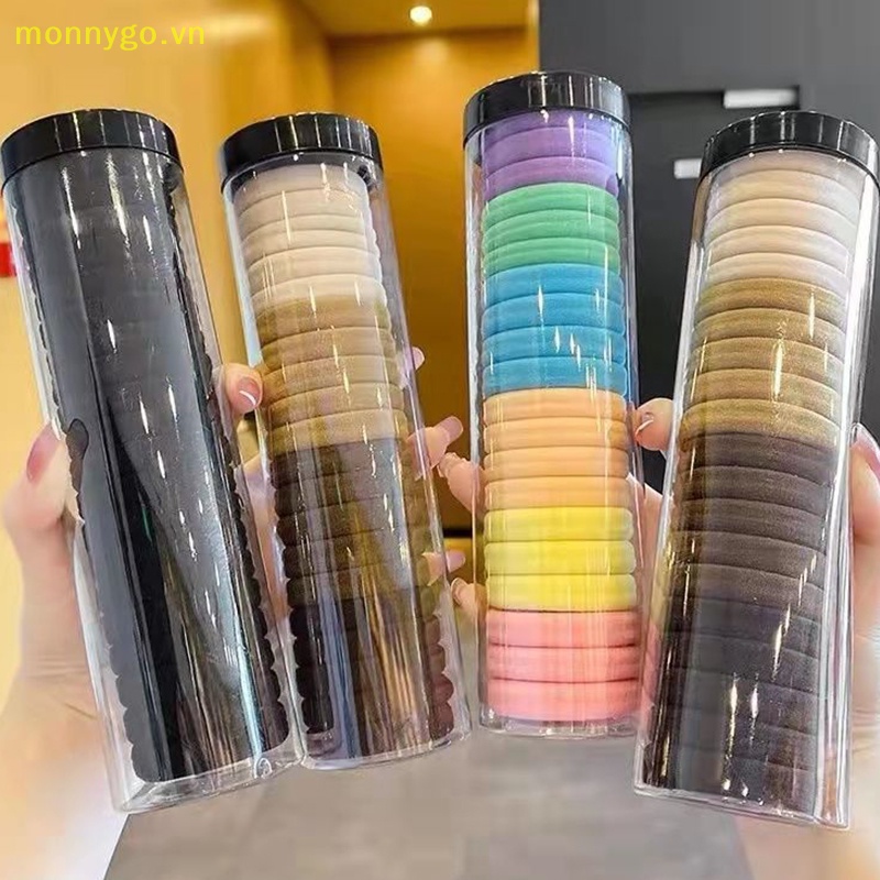 Hộp 20 Dây Buộc Tóc Màu Trơn Đơn Giản
