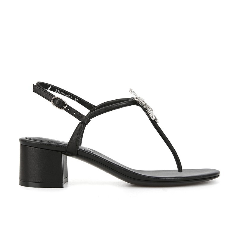 Duoya Dép Xỏ Ngón Đính Kim Cương Giả Dạng Lật Cao Gót Đơn Giản Dễ Phối Đồ @ - [Hàng Có Sẵn] [Hàng Có Sẵn]