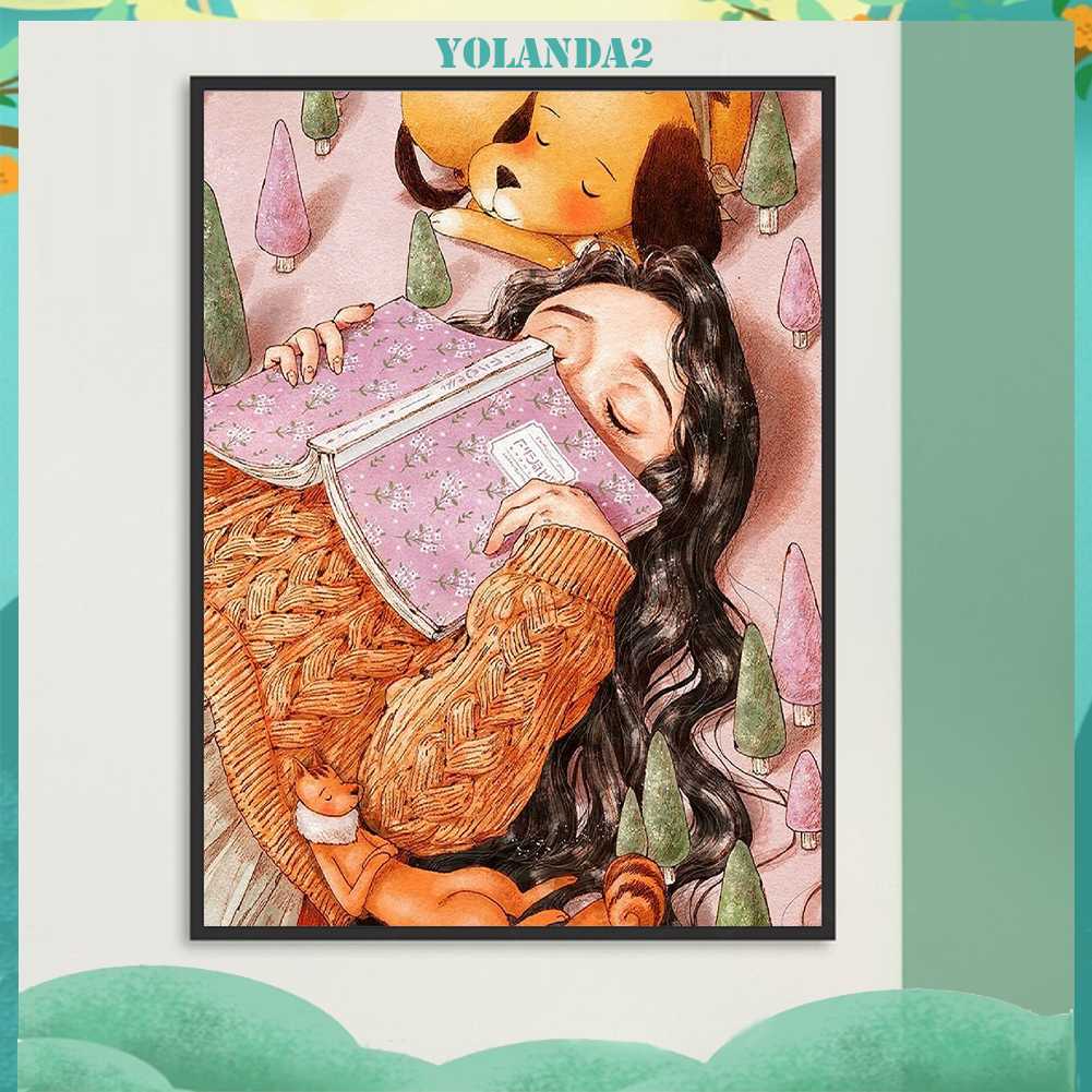 Tranh Đính Đá Kim Cương Toàn Bộ 5D DIY Hình Vẽ Cô Gái Trang Trí Nhà Cửa