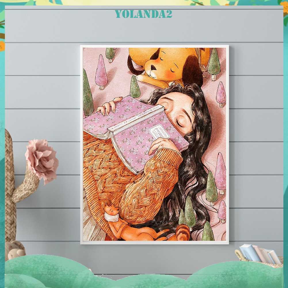 Tranh Đính Đá Kim Cương Toàn Bộ 5D DIY Hình Vẽ Cô Gái Trang Trí Nhà Cửa