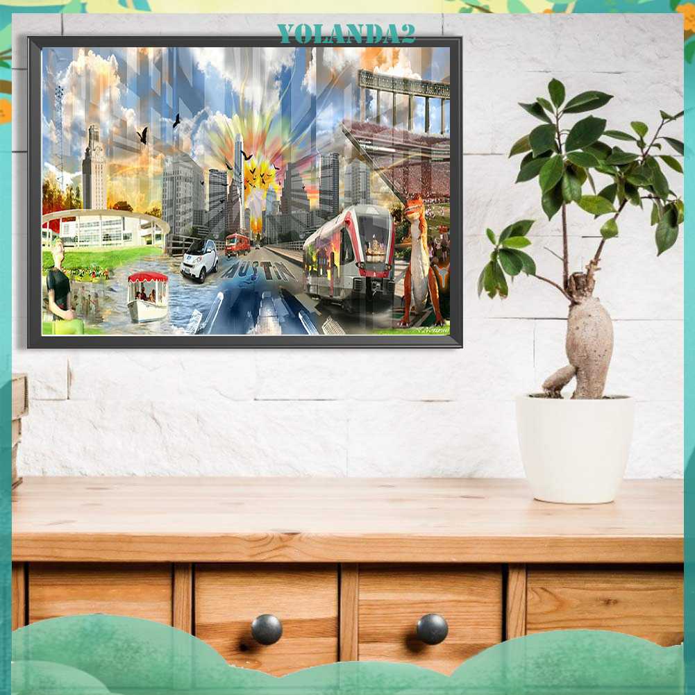 Tranh Đính Đá Kim Cương Toàn Bộ 5D DIY Hình Vẽ Trừu Tượng Trang Trí Nhà Cửa