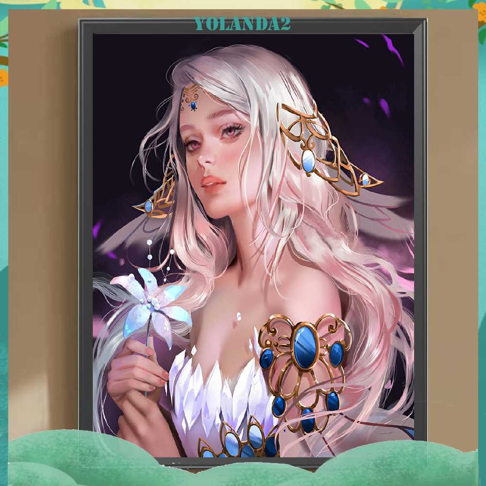 Tranh Đính Đá Kim Cương Toàn Bộ 5D DIY Hình Vẽ Cô Gái Trang Trí Nhà Cửa