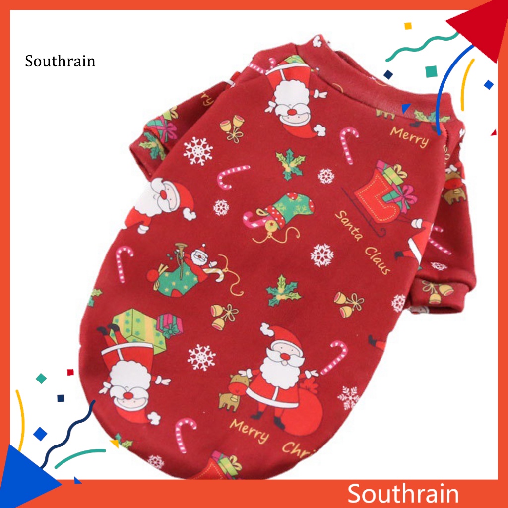 Áo Khoác Giữ Ấm Bằng Polyester Thoải Mái Phong Cách Giáng Sinh Dành Cho Cún Cưng