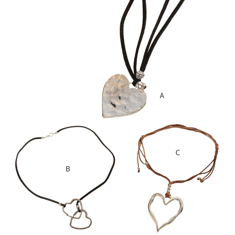 Vòng Cổ Choker Kim Loại Mặt Trái Tim Thanh Lịch Có Thể Điều Chỉnh Kích Cỡ Moji