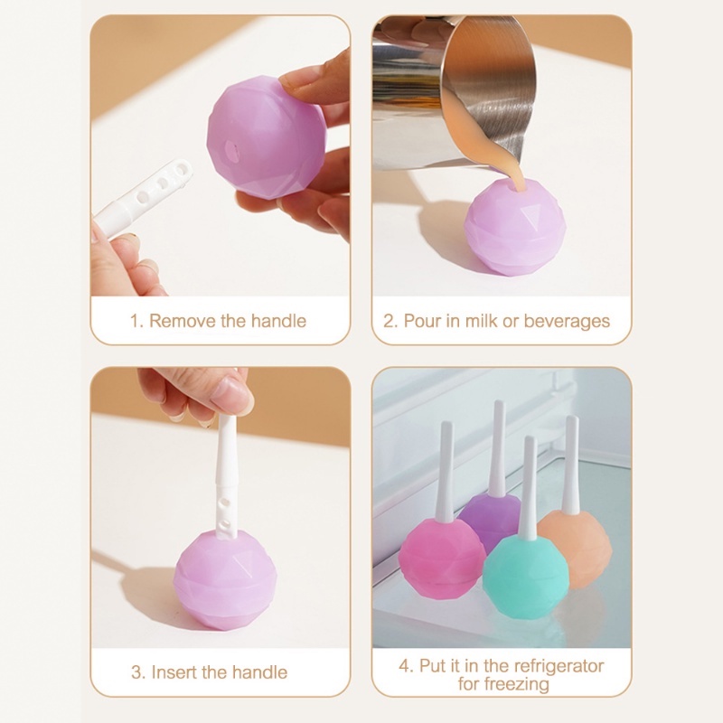 Khuôn Làm Kẹo Mút / Kem Que Bằng Silicone Nhiều Màu