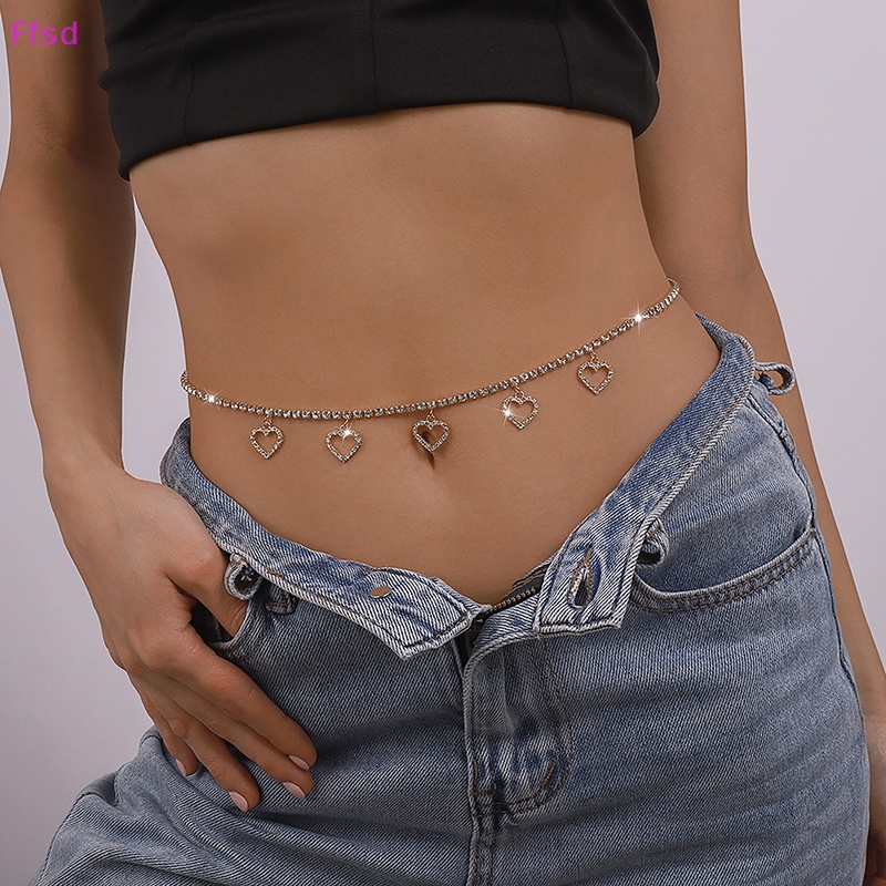 {Ffsd} Dây Chuyền Thắt Lưng Đính Đá Rhinestone Hình Trái Tim Trang Sức Đi Biển Mùa Hè * Bán Chạy