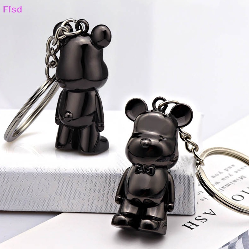 {Ffsd} Móc Khóa Xe Hơi / Túi Đựng Chìa Khóa Hình Gấu Hoạt Hình Bằng Kim Loại Sáng Tạo