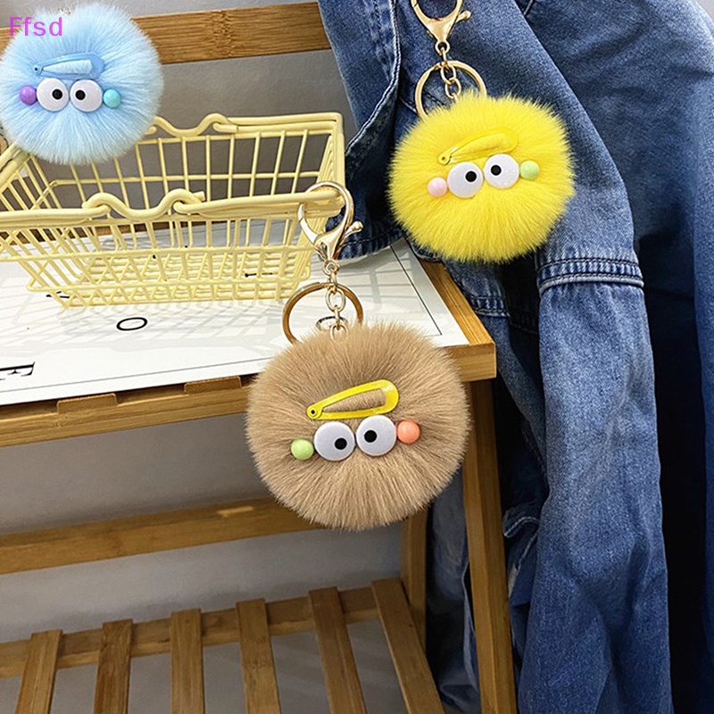{Ffsd} Móc Khóa Banh Lông Thỏ Mềm Mại Gắn Quả Bông Mắt Kính Trang Trí Túi Xách Quyến Rũ Trinket Chaveiros * Bán Chạy
