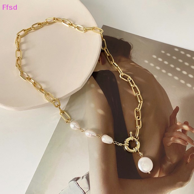 Vòng Cổ Choker Kim Loại Đính Hạt Ngọc Trai Đơn Giản Phong Cách Baroque Cho Nữ