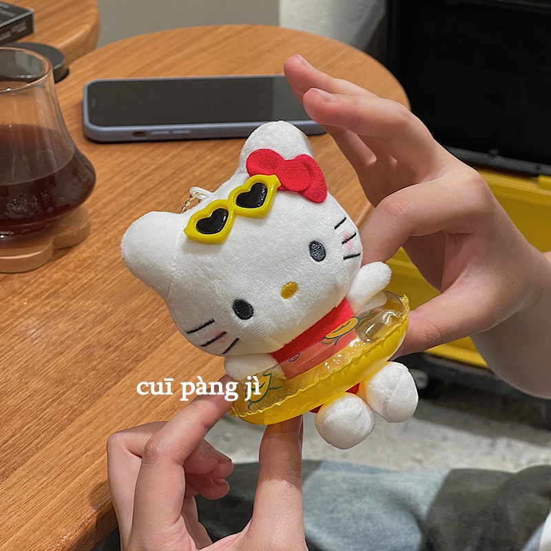 Móc Khóa Hình Mèo Hello kitty Nhồi Bông Dễ Thương