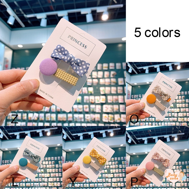 Kẹp Tóc Nơ Họa Tiết Chấm Bi Dễ Thương Phong Cách Hàn Quốc Cho Bé Gái