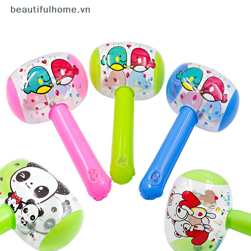 1 Búa Bơm Hơi Họa Tiết Hoạt Hình Dễ Thương Màu Sắc Ngẫu Nhiên Kèm Chuông