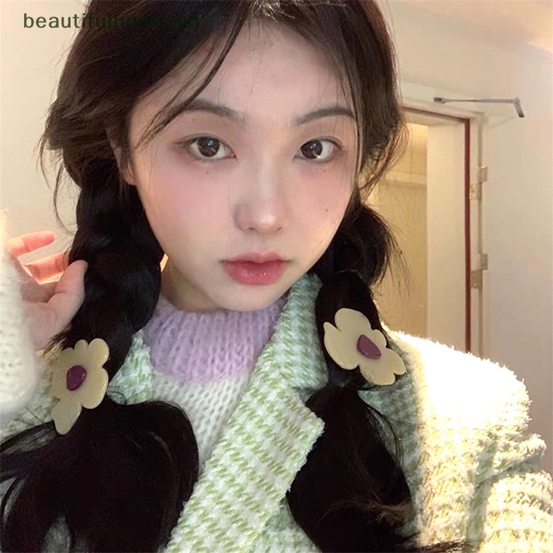 Kẹp Tóc Mái Bên Họa Tiết Hoa Ngọt Ngào Cho Nữ [Beautyhome]