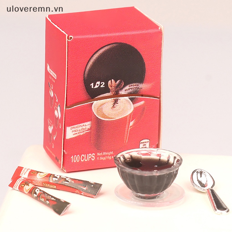 1 Bộ Tách Cà Phê Đồ Chơi Mini Tỉ Lệ 1: 12 Trang Trí Nhà Búp Bê